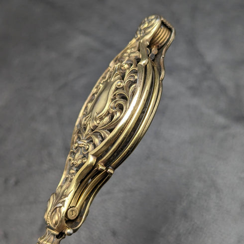 American Antique Pure Silver Gold Plated Portable Folding Glasses Roniet